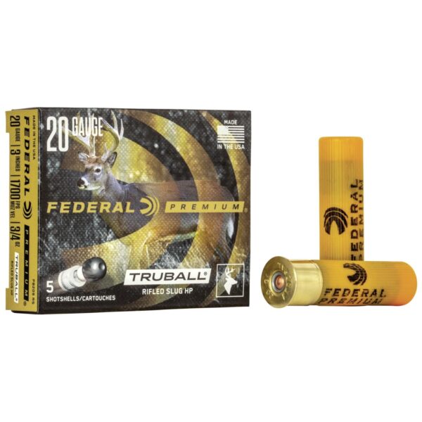 Federal Premium Vital-Shok Truball Rifled Slug 20ga 3" 3/4oz 1700 fps Slug 5/ct - Precision Shot Firearms