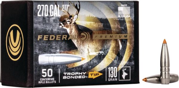 FEDERAL .277 CALIBER 130GR TROPHY BONDED TIP CB BULLET 50RD - Precision Shot Firearms
