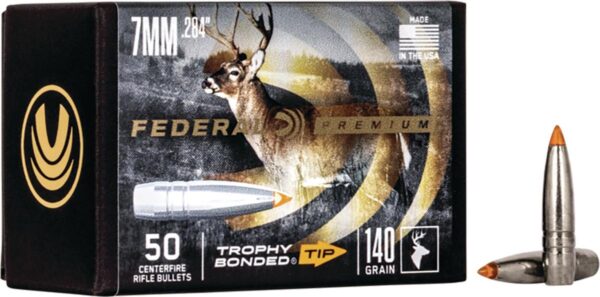 FEDERAL .284 CALIBER 140GR TROPHY BONDED TIP CB BULLET 50RD - Precision Shot Firearms