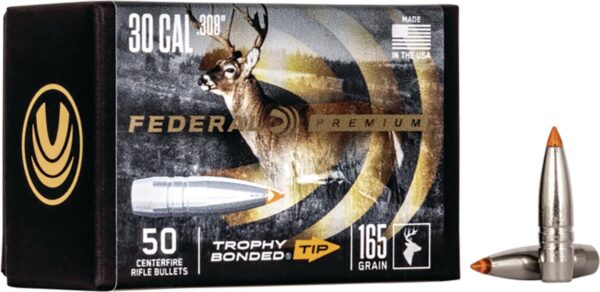 FEDERAL .308 CALIBER 165GR TROPHY BONDED TIP CB BULLET 50RD - Precision Shot Firearms