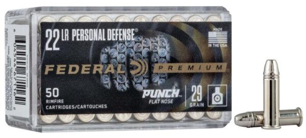 Federal Personal Defense Punch Rimfire Ammunition .22 LR PUNCH 29gr FN 1080 fps 50/ct - Precision Shot Firearms