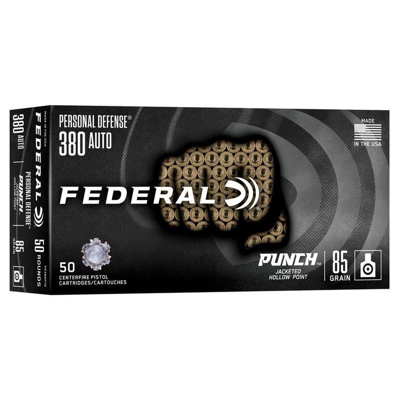 Federal Personal Defense Punch Handgun Ammunition .380 Auto 85gr JHP 1000 fps 50/ct - Precision Shot Firearms