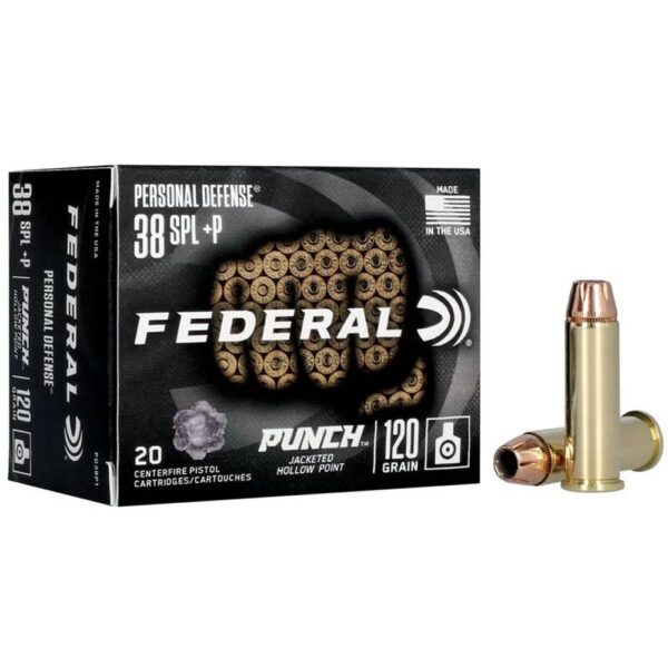 Federal Personal Defense Punch Handgun Ammunition .38 Spl(+P) 120 gr JHP 1000 fps 20/ct - Precision Shot Firearms