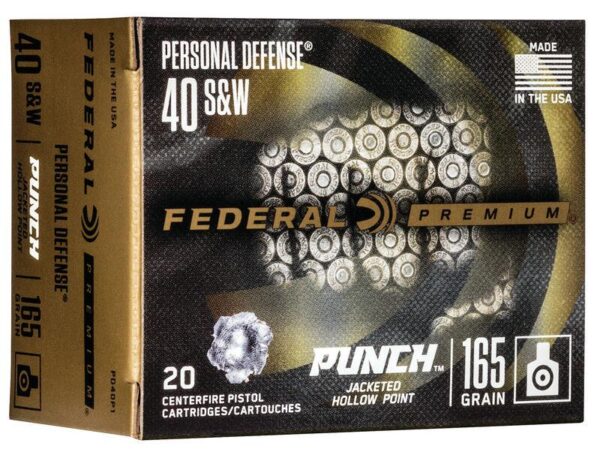 Federal Personal Defense Punch Handgun Ammuntion .40 S&W 165 gr JHP 1130 fps 20/ct - Precision Shot Firearms