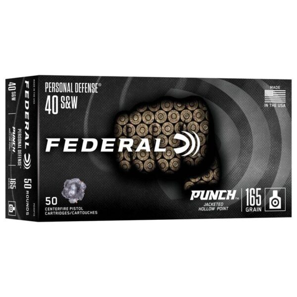 Federal Personal Defense Punch Handgun Ammunition .40 S&W 164gr JHP 1130 fps 50/ct - Precision Shot Firearms