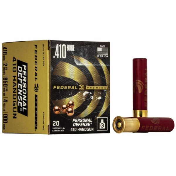 Federal Premium Personal Defense 410 Handgun Shotshells 410 ga 2 1/2" 4 plts #000 850 fps 20/ct - Precision Shot Firearms