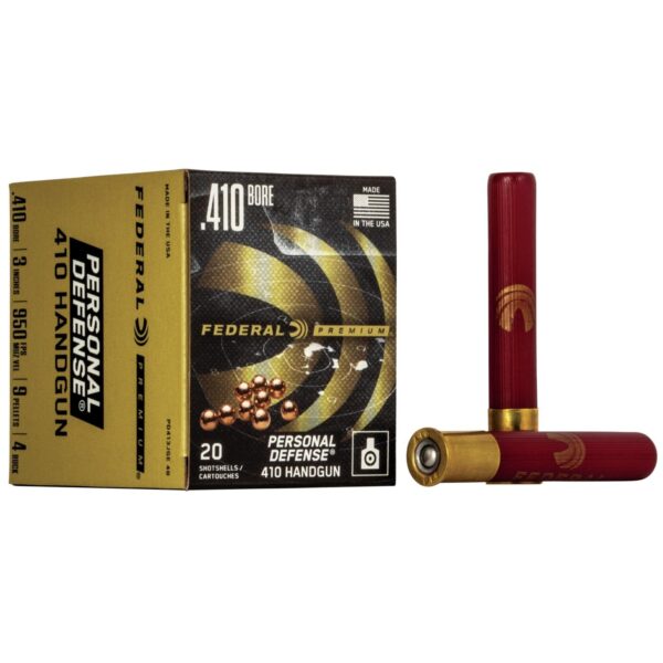 Federal Premium Personal Defense 410 Handgun Shotshell Ammunition - Judge .410 ga 3" 9 plts #4B 950 fps - 20/box - Precision Shot Firearms