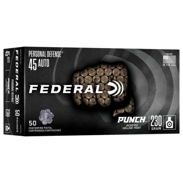Federal Personal Defense Punch Handgun Ammunition .45 Auto 230gr JHP 890 fps 50/ct - Precision Shot Firearms