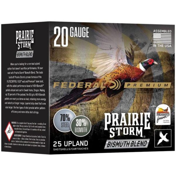 Federal Prairie Storm Bismuth Blend Shotshells 20ga 3" 1oz 1400 fps #3&4 25/ct - Precision Shot Firearms