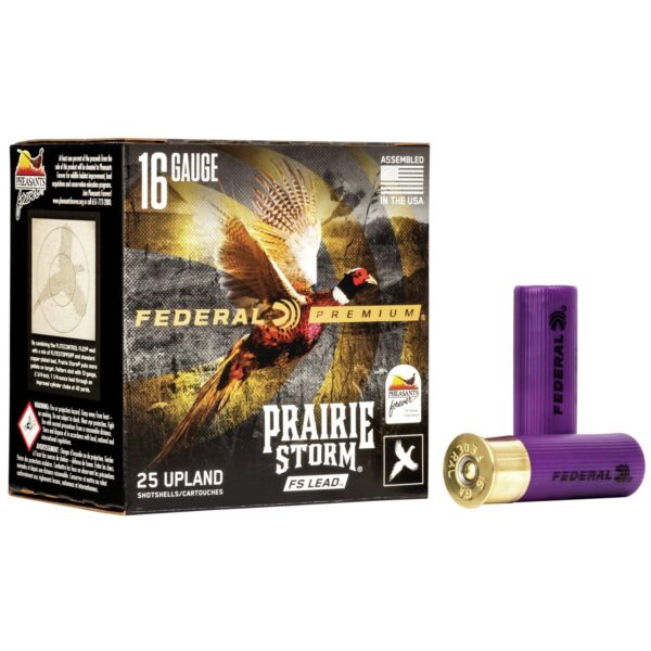 FEDERAL PREMIUM PRAIRIE STORM 16GA 2 3/4" 1-1/8OZ 6 SHOT FS LEAD AMMO 25RD - Precision Shot Firearms