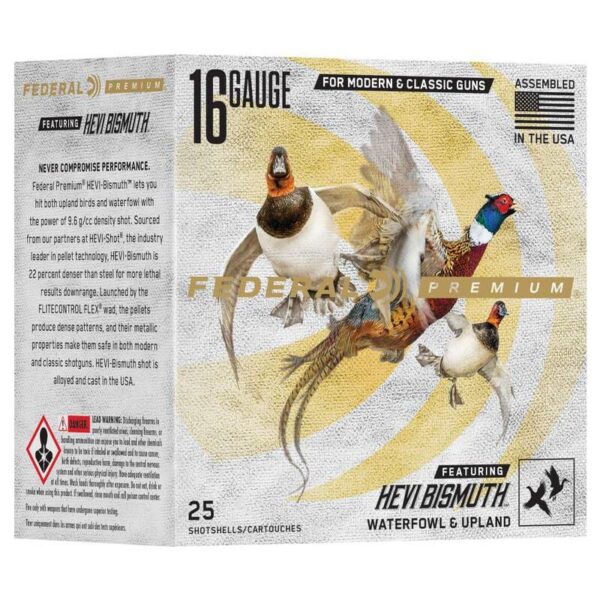 Federal Premium HEVI-Bismuth Shotshells 16ga 2-3/4" 1-1/8oz 1400 fps #4 25/ct - Precision Shot Firearms