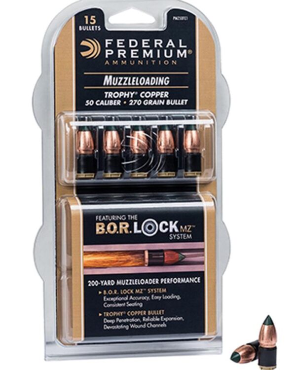 Federal Premium Trophy Copper Muzzleloader Bullets .50 cal 270 gr Poly Tip 15/box - Precision Shot Firearms
