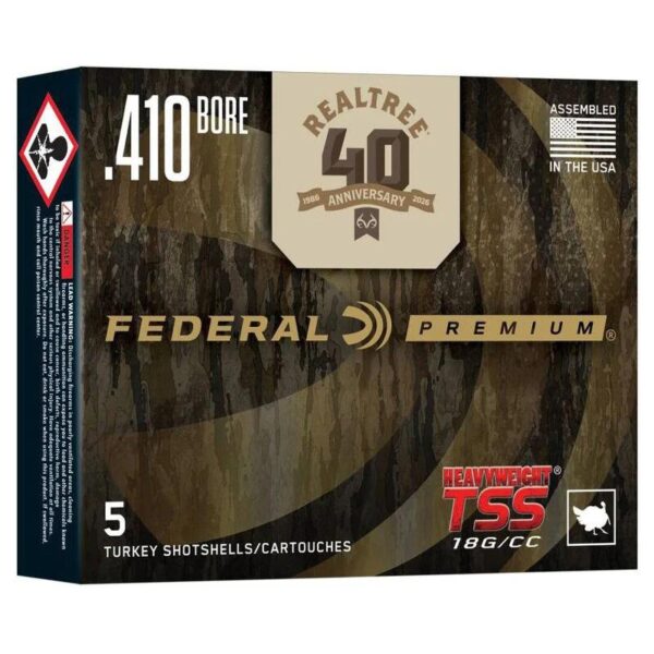 Federal Heavyweight TSS Realtree 40th Anniversary Special Edition Shotshell 410 ga 3" 13/16oz 1100 fps #9 5/ct - Precision Shot Firearms