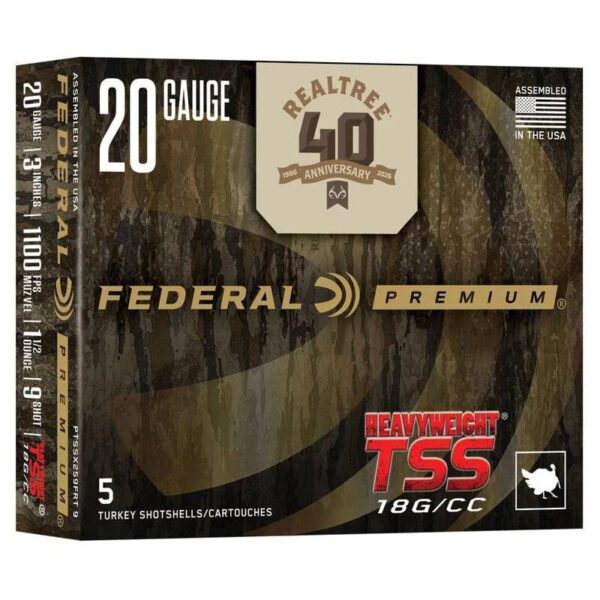 Federal Heavyweight TSS Realtree 40th Anniversary Special Edition Shotshell 20ga 3" 1-1/2oz 1100 fps #9 5/ct - Precision Shot Firearms