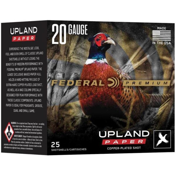 Federal Premium Upland Paper Shotshells 20ga 2-3/4" 1oz 1250 fps #4 25/ct - Precision Shot Firearms