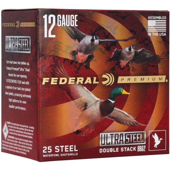 Federal Premium Ultra Steel Shotshells 12ga 3" 1-1/4oz 1450 fps #BB & #2 Shot 10/ct - Precision Shot Firearms