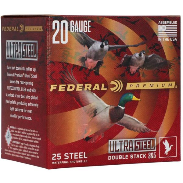 Federal Premium Ultra Steel Shotshells 20ga 3" 1oz 1400 fps #3 & #5 10/ct - Precision Shot Firearms