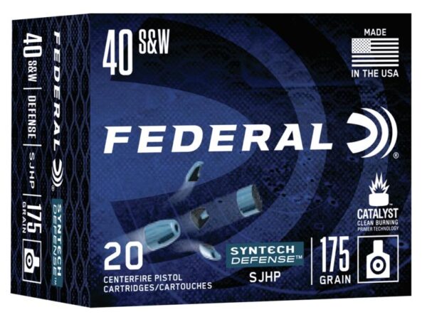 Federal Syntech Defense Handgun Ammunition .40 S&W SJHP1050 fps 20/ct - Precision Shot Firearms