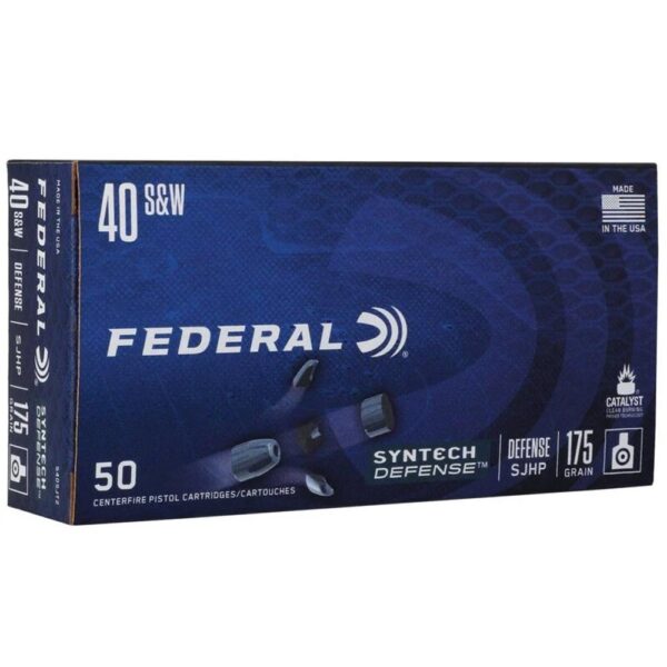 Federal Syntech Defense Handgun Ammunition .40 S&W 175gr SJHP 1000 fps 50/ct - Precision Shot Firearms