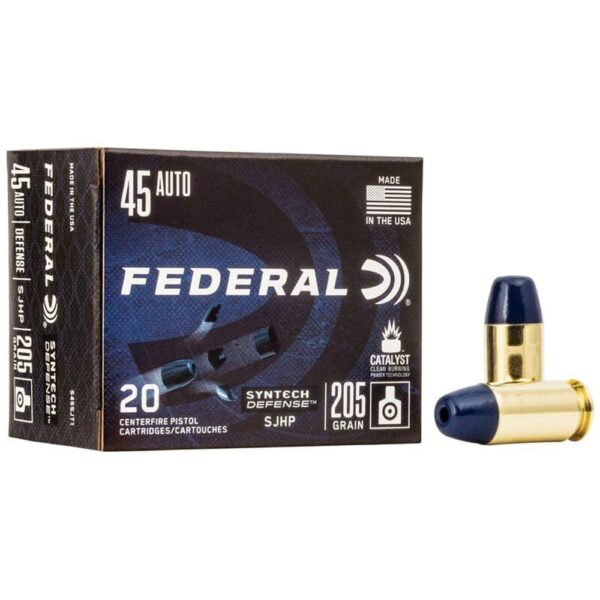Federal Syntech Defense Handgun Ammunition .45 ACP SJHP 970 fps 20/ct - Precision Shot Firearms