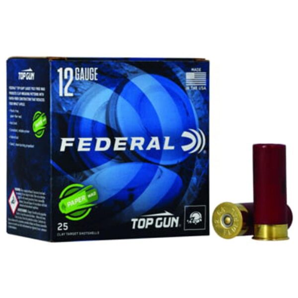 FEDERAL TOP GUN 12 GA 2 3/4 IN 1 1/8OZ 1200 FPS 8 PAPER WAD SS AMMO 25RD - Precision Shot Firearms