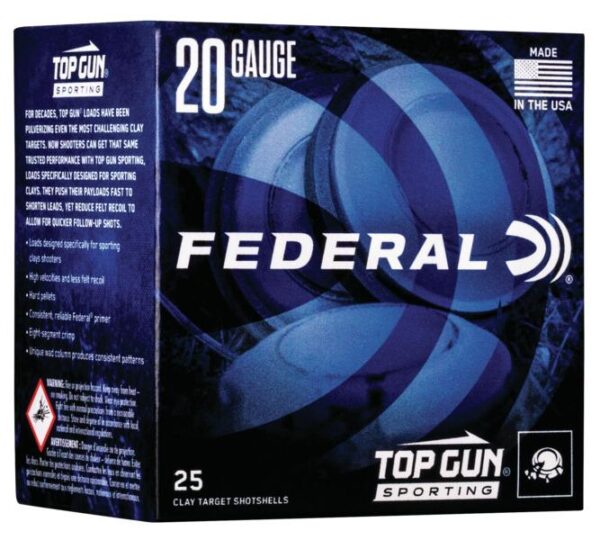 Federal Top Gun Sporting Shotshells 20ga 2-3/4" 7/8 oz 1250 fps #7.5 25/ct - Precision Shot Firearms