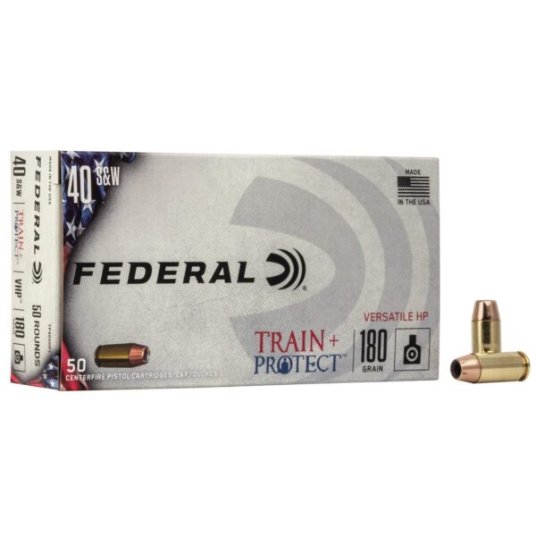 Federal Train+Protect Handgun Ammunition .40 S&W 180gr VHP 50/ct - Precision Shot Firearms