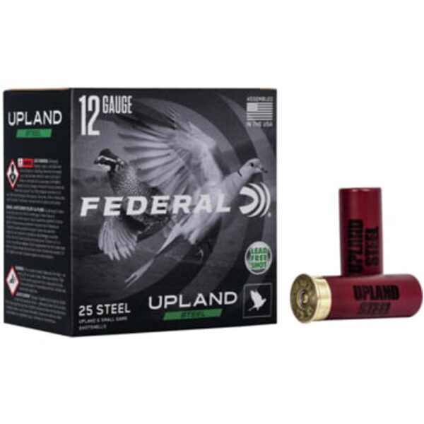 FEDERAL UPLAND STEEL 12GA 2 3/4IN 1 OZ 1330 FPS 7.5 PAPER WAD AMMO 25RD - Precision Shot Firearms