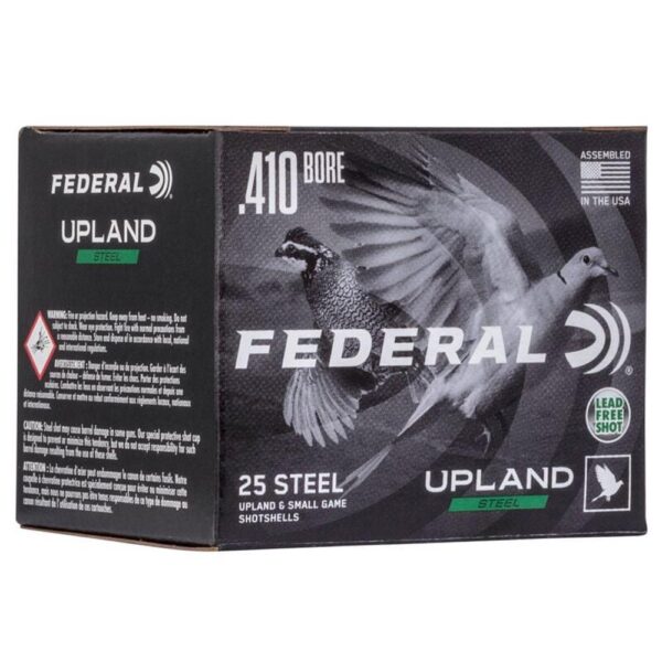 FEDERAL FIELD & RANGE STEEL 410GA 3" 3/8OZ 7.5 UPLAND STEEL AMMO 25RD - Precision Shot Firearms