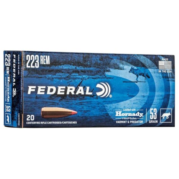 Federal Varmint & Predator Rifle Ammuntion .223 Rem 53 gr V-MAX 3400 fps 20/ct - Precision Shot Firearms