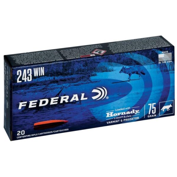 Federal Varmint & Predator rifle Ammunition .243 Win 75 gr V-Max 20/ct - Precision Shot Firearms