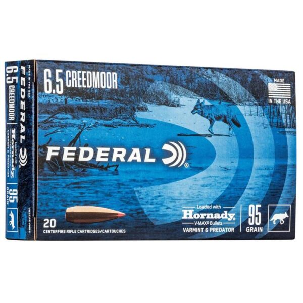 Federal Varmint & Predator Rifle Ammunition 6.5 Creedmoor 95 gr V-MAX 3300 fps 20/ct - Precision Shot Firearms