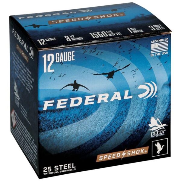 Federal Speed-Shok High Velocity Steel Shotshells 12ga 3-1/2" #3 1-3/8oz 1550 fps 25ct - Precision Shot Firearms