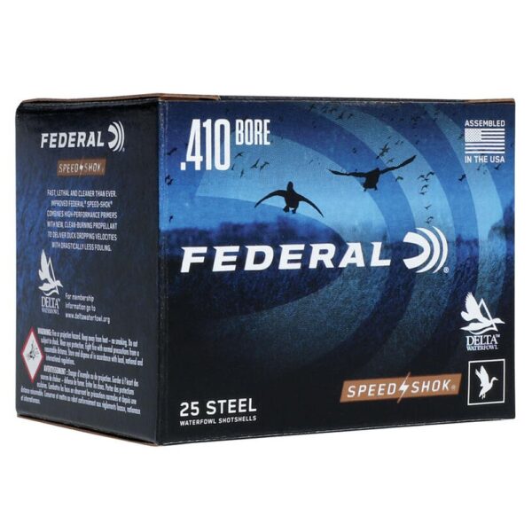 FEDERAL SPEED-SHOK HIGH VELOCITY STEEL 410GA 3" 3/8OZ 6 AMMO 25RD - Precision Shot Firearms