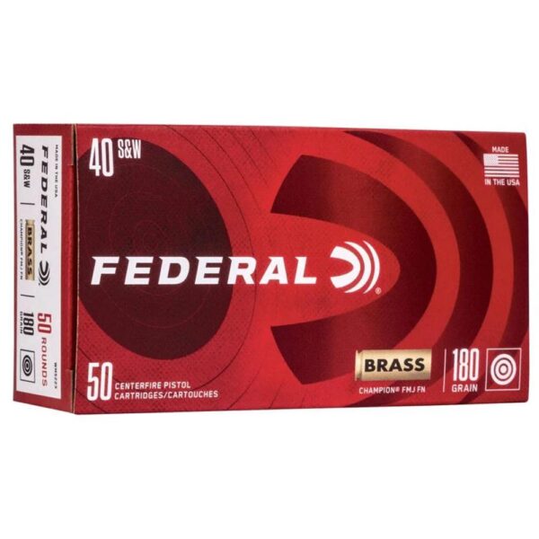 Federal Champion Handgun Ammunition .40 S&W 180 gr FMJ 50/Box - Precision Shot Firearms