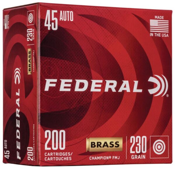 Federal Champion Training Handgn Ammuntion .45 ACP 230 gr FMJ 830 fps 200/ct - Precision Shot Firearms