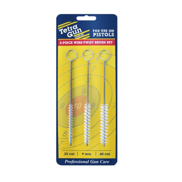 Tetra Gun 3-Piece Wire Twist Brush Set - .22 cal/ 9mm/ .45 Cal - Precision Shot Firearms