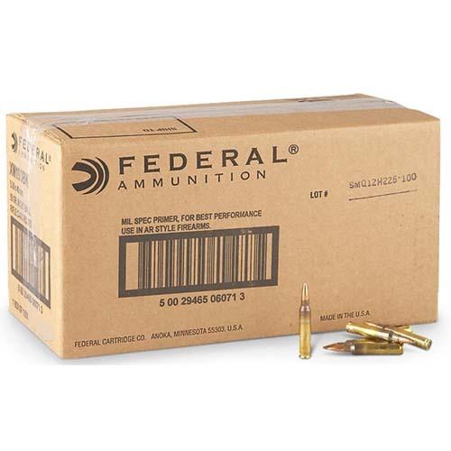 Federal XM193 Rifle Ammunition 5.56mm 55 gr FMJ 3165 fps 500/ct Case (25-20/ct Boxes) - Precision Shot Firearms