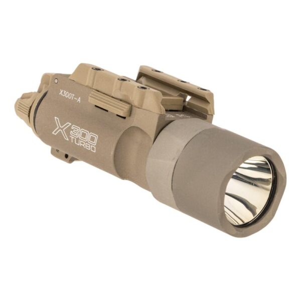 Surefire X300T-A Turbo Weapon Light Universal and Pic Mount 650 Lumens Tan Lever Latch - Precision Shot Firearms