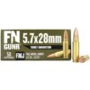 FN GUNR Target Handgun Ammunition 5.7x28mm 40 gr FMJ 2040 fps 50/ct - Precision Shot Firearms