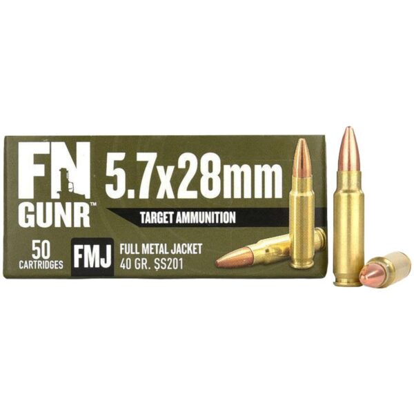 FN SS201 Target Handgun Ammunition 5.7x28mm 40gr FMJ 1700 fps 500/ct Case - Precision Shot Firearms