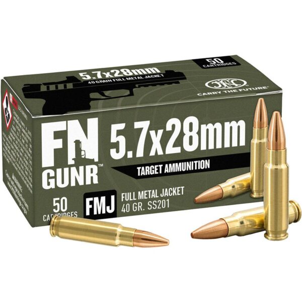 FN SS201 Target Handgun Ammunition 5.7x28mm 40gr FMJ 1700 fps 500/ct Case - Precision Shot Firearms