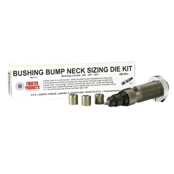 Forster Bushing Bump Neck Sizing Die Kit 6.5 PRC with 3 Neck Bushings - Precision Shot Firearms