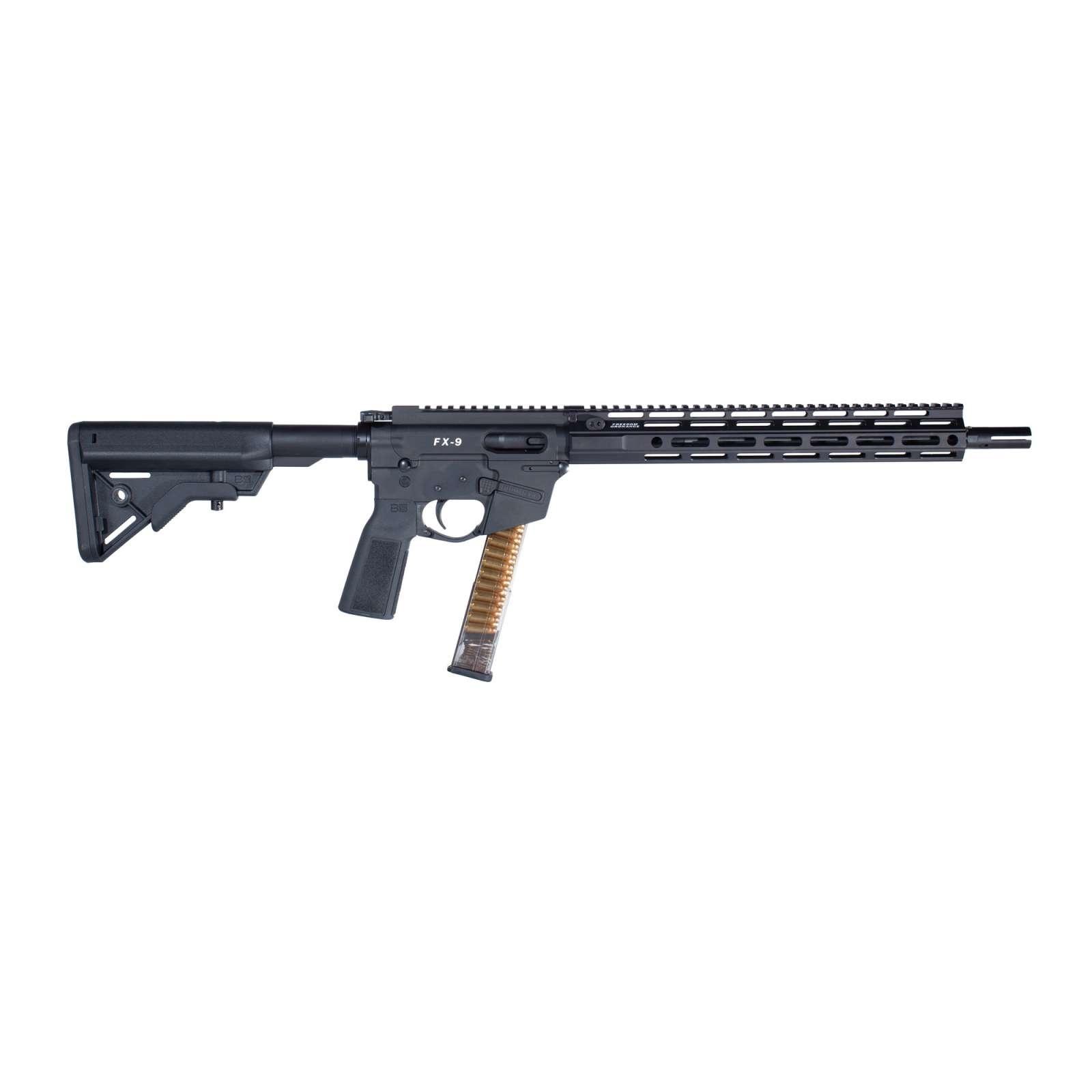 Freedom Ordnance FM9D Beltfed Rifle 9mm Luger 100 rd Belt Bag/33rd Glock Style Mag16" Barrel Black Picatinny Rail - Precision Shot Firearms
