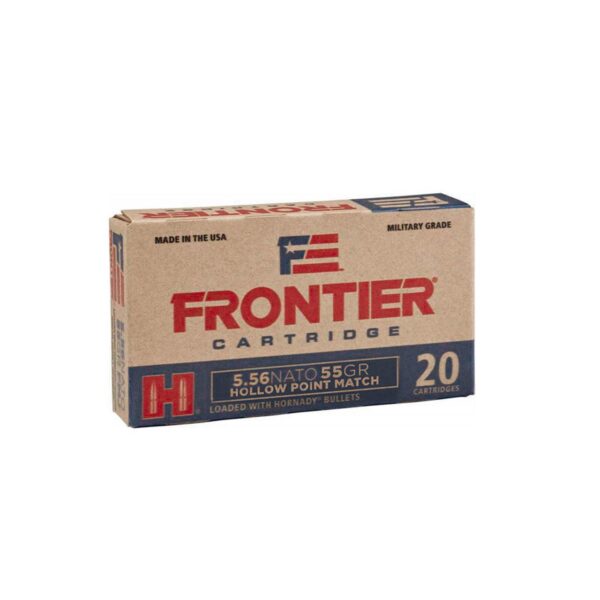 Hornady Frontier NATO Rifle Ammunition 5.56mm 55 gr HP-MATCH 500/ct Case (25-20/ct Boxes) - Precision Shot Firearms