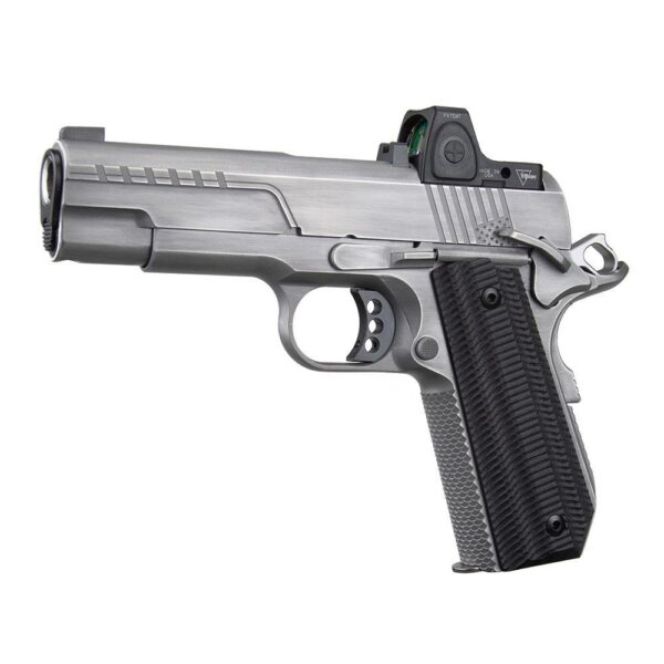 Ed Brown FX2 Compact Stainless Bobtail Handgun .45 Auto 7rd Magazine 4.25" Barrel American Flag Serrations w/Trij RMRcc - Precision Shot Firearms