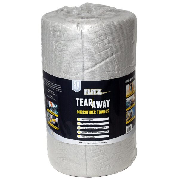 Flitz Tear-Away Microfiber Polishing Cloths 12"x12" Grey 50/ct - Precision Shot Firearms