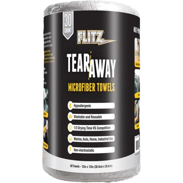 Flitz Tear-Away Microfiber Cloth Rolls 12"x12" 30/ct - Precision Shot Firearms