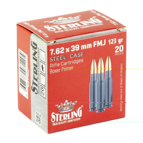 Global Ordnance Sterling Steel Case Select Rifle Ammunition 7.62x39mm 123gr FMJ 2362 fps 20/ct - Precision Shot Firearms