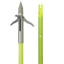 Muzzy Iron 3-Blade Fish Point w Chartreuse Arrow - Precision Shot Firearms